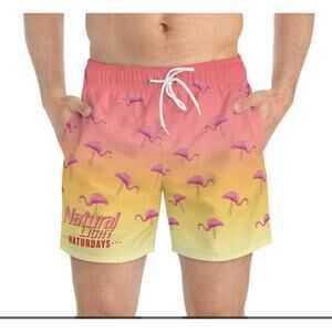 Naturdays Natural Light Flamingo Swim Trunks
